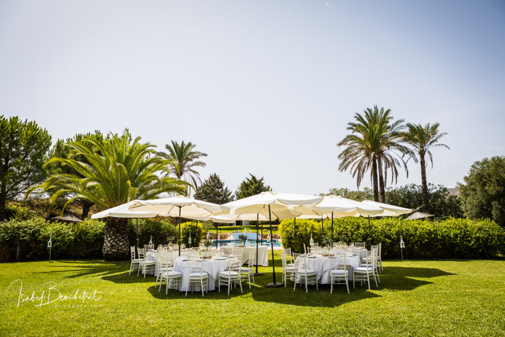 Top garden setup for your wedding meal at Hacienda San Jose