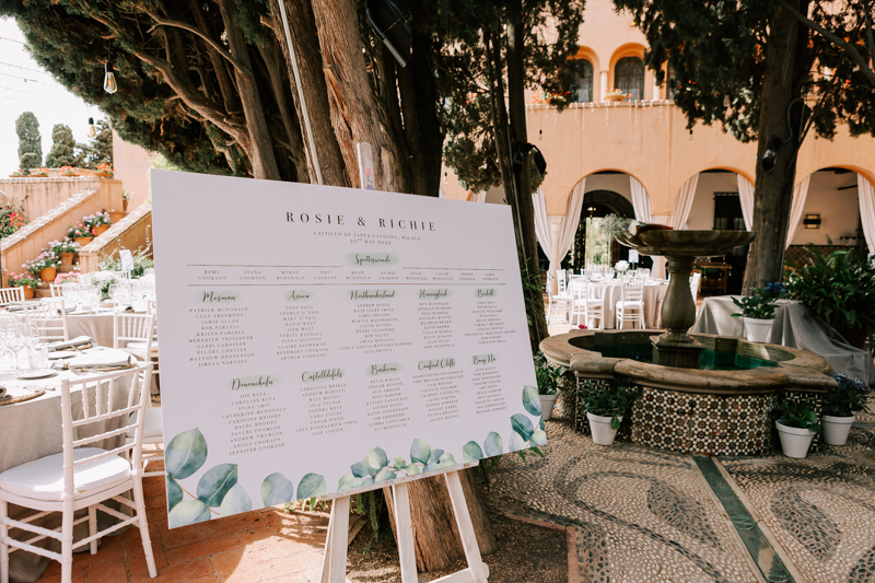 Decorated courtyard at Castillo Santa Catalina 