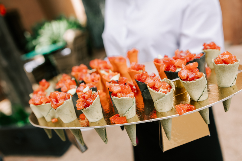 Canapes served during a wedding at Castillo Santa Catalina in Malaga