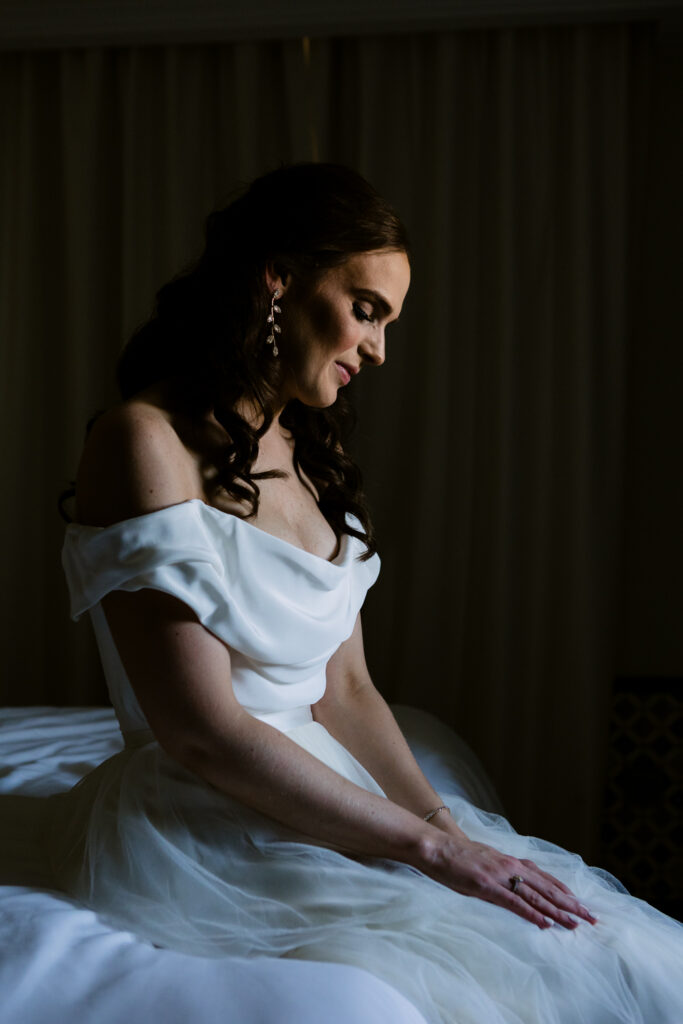 Bride getting ready at Castillo Santa Catalina in Malaga