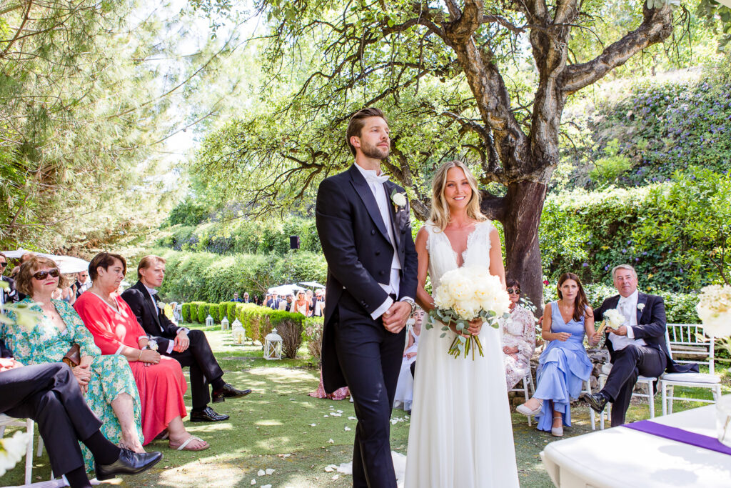 Ceremony under the trees at Finca Villa Palma Marbella