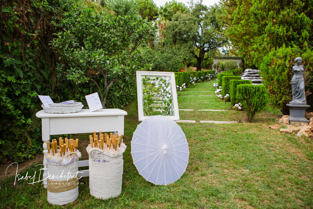 Ceremony decorations at Finca Villa Palma Marbella