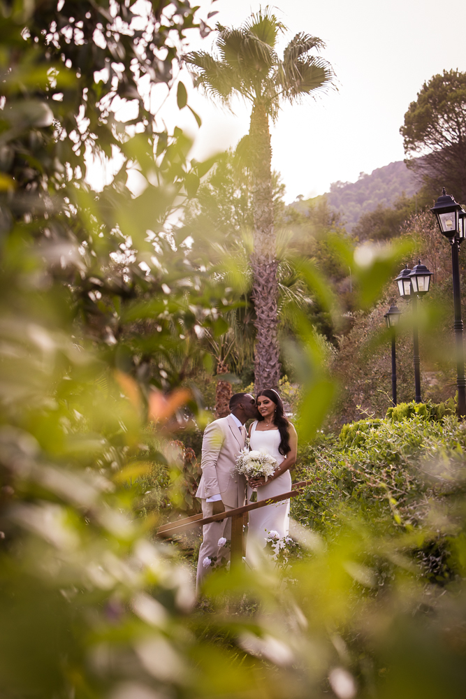 Bride & Groom surrounded by nature at Finca Villa Palma