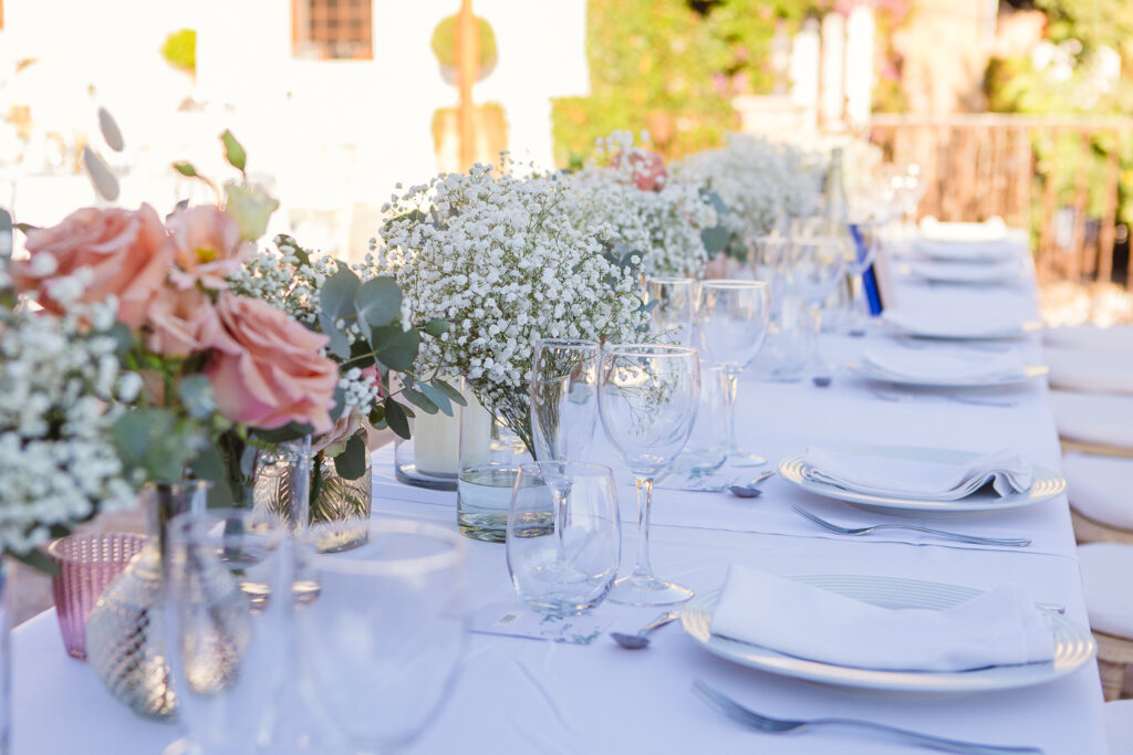 table setup at Casa de La Era, Marbella