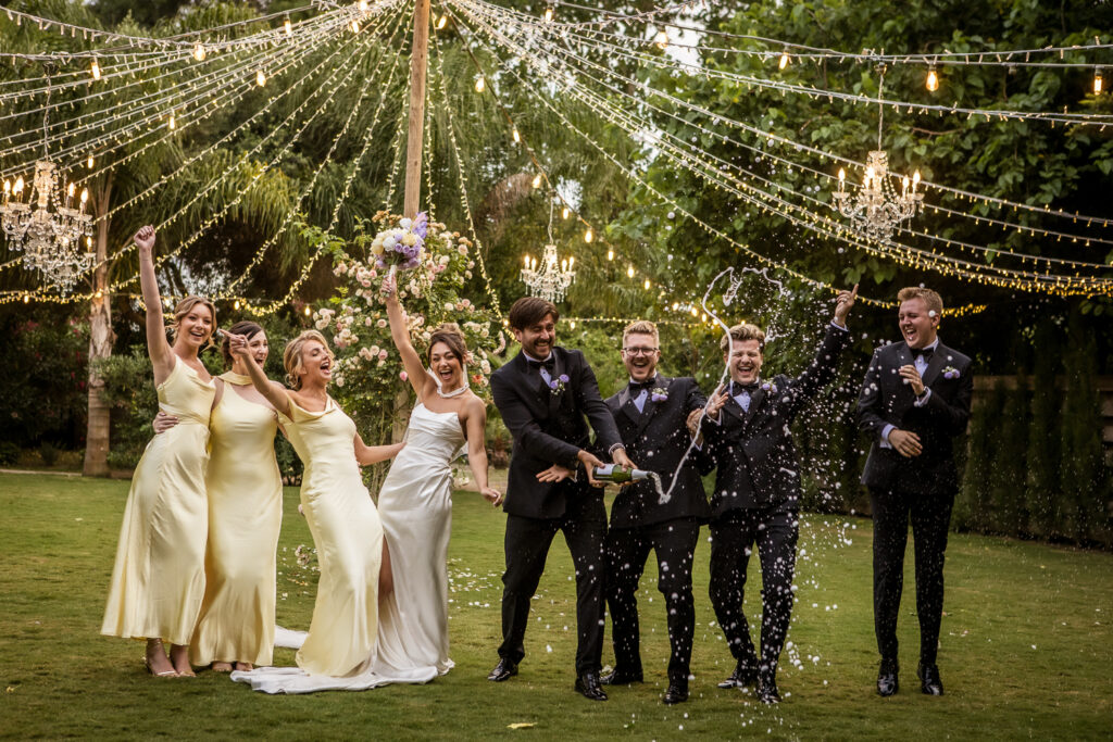 Champagne fun at Finca Monasterio